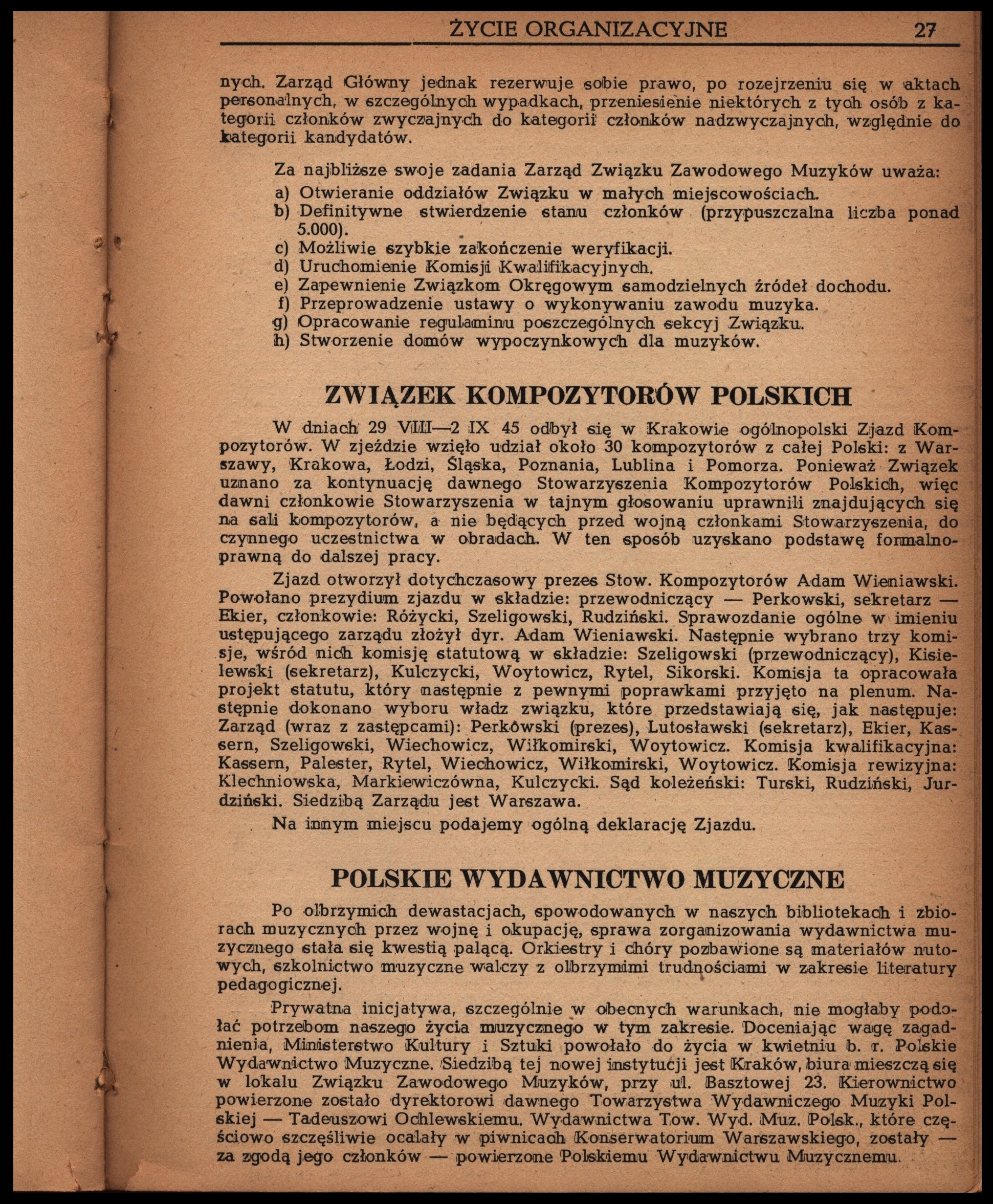 Skan artykułu w Ruchu Muzycznym z roku 1945