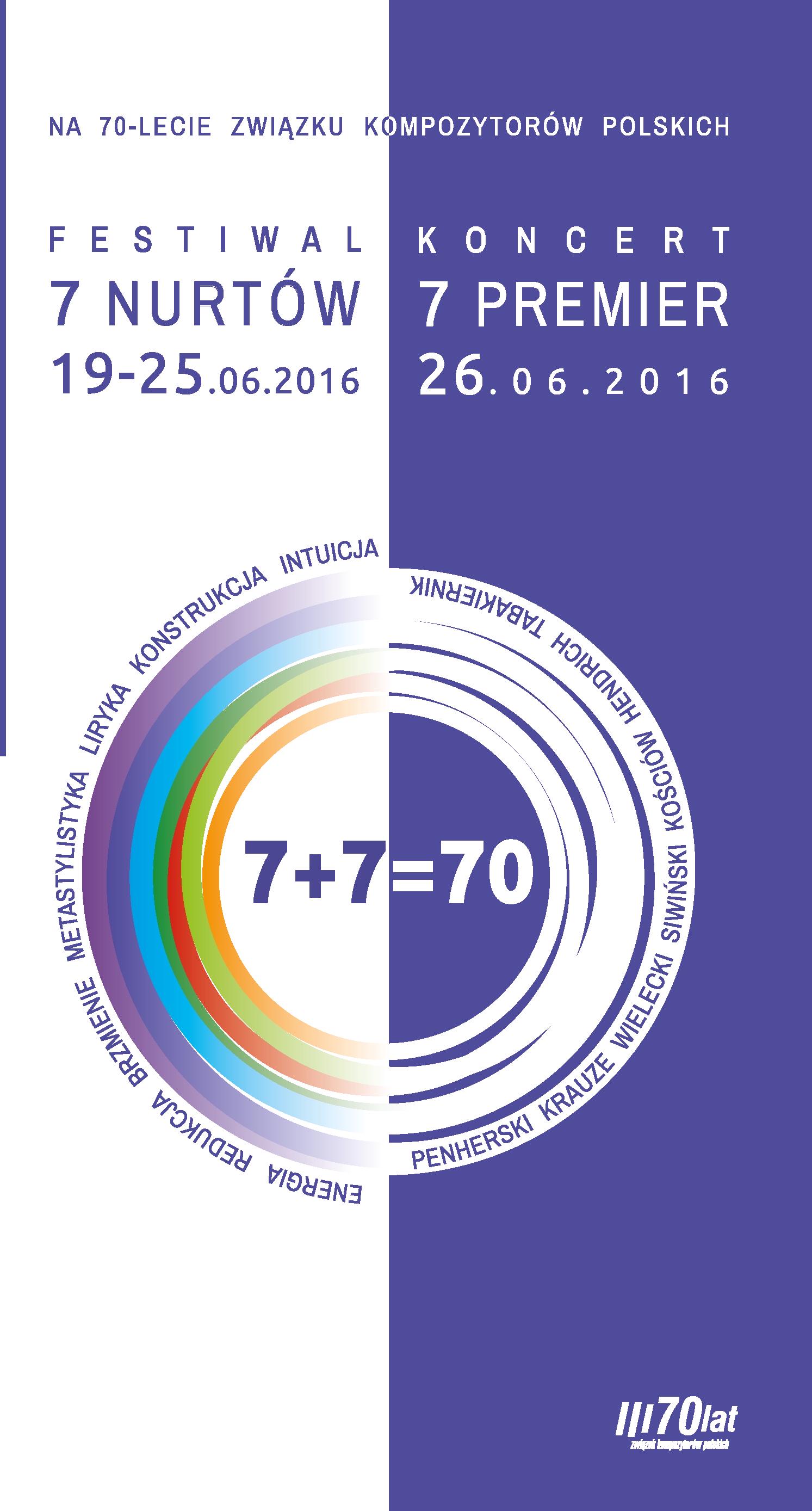 Festiwal Siedmiu Nurtów i Koncert Siedmiu Premier na 70-lecie ZKP  - zdjęcie okładki
